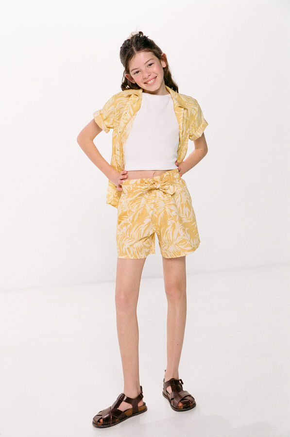 Springfield Girl's linen shorts mustard