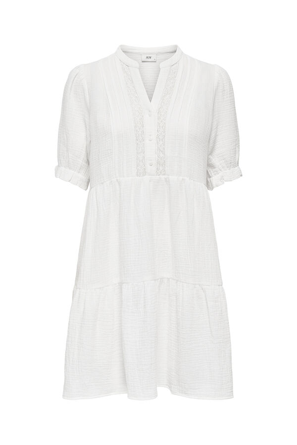 JDY Vestido corto volantes blanco
