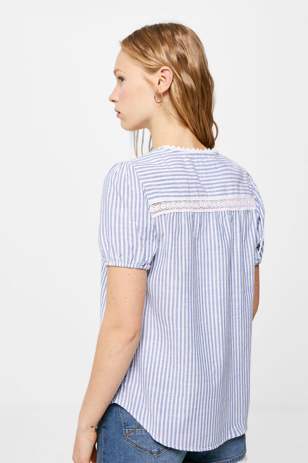 Springfield Striped blouse with lace ocher