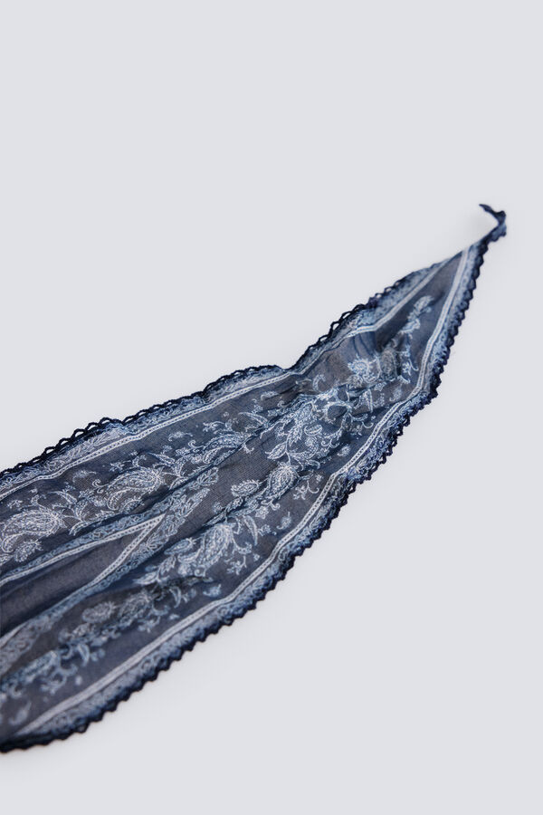 Springfield Paisley print scarf blue