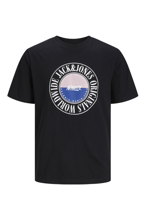 Springfield T-shirt de algodão manga curta detalhe print PLUS preto