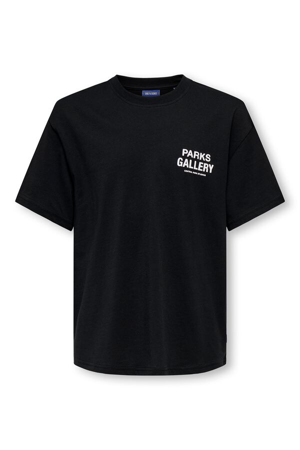 Only & Sons Junior Printed short sleeve T-shirt black