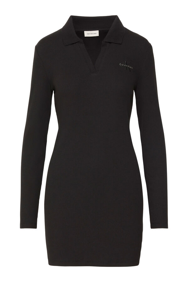 CK Jeans Vestido estilo polo negro