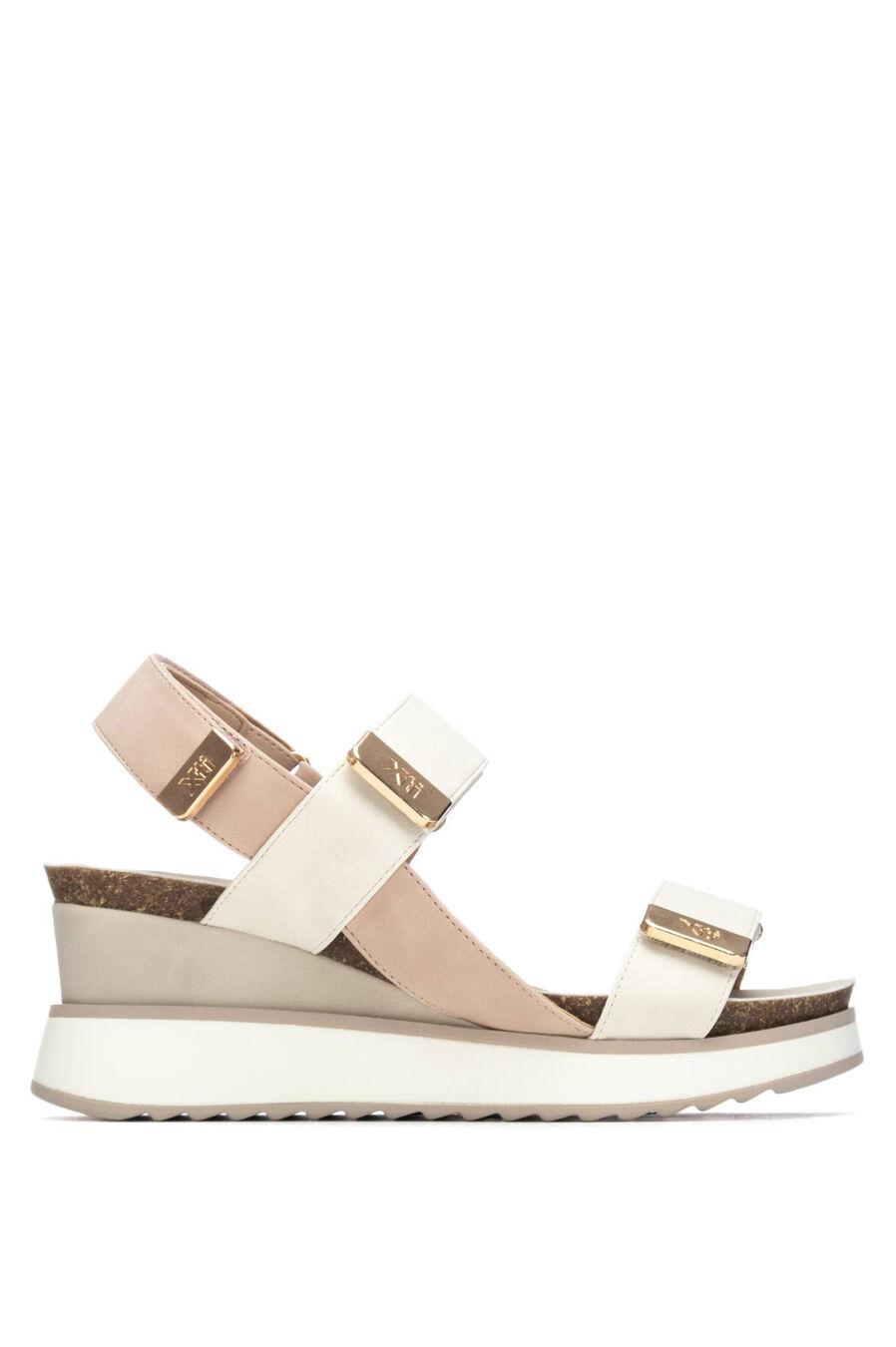 Sandalia cuña tira adhesiva