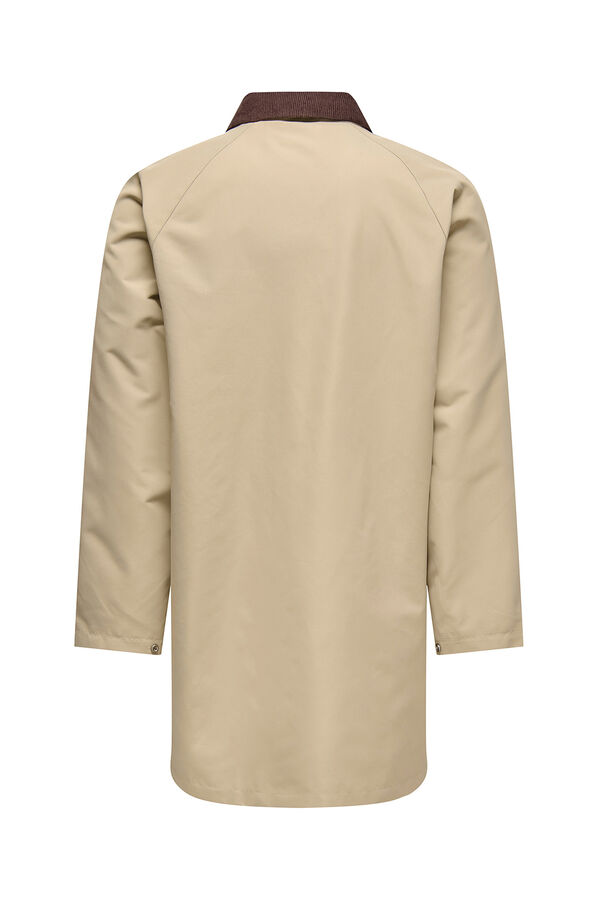 Only & Sons Abrigo con cuello pana beige