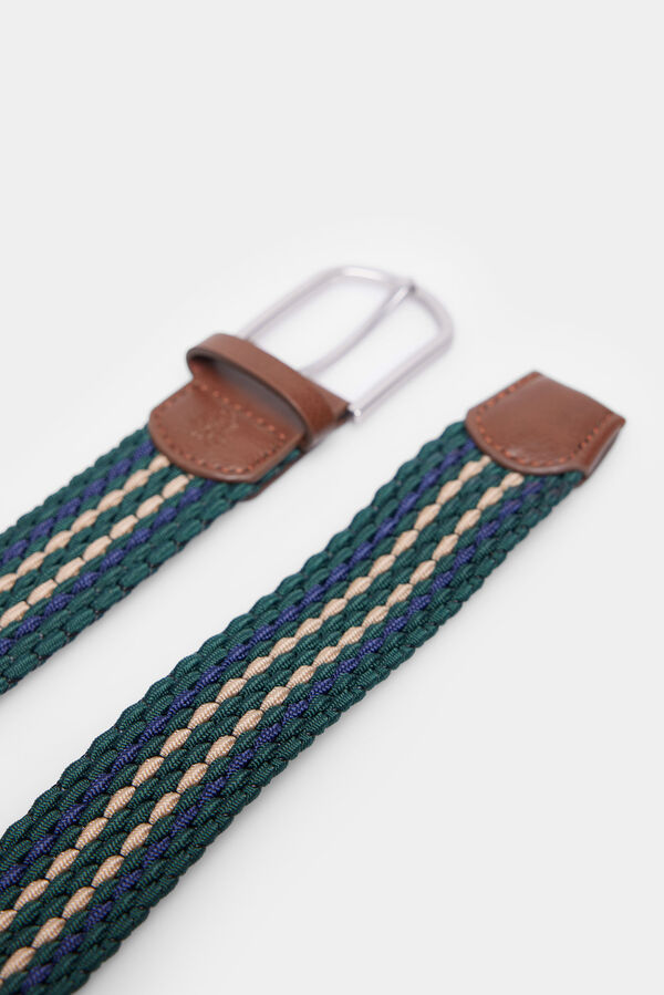 Springfield Stripes braided belt zelena