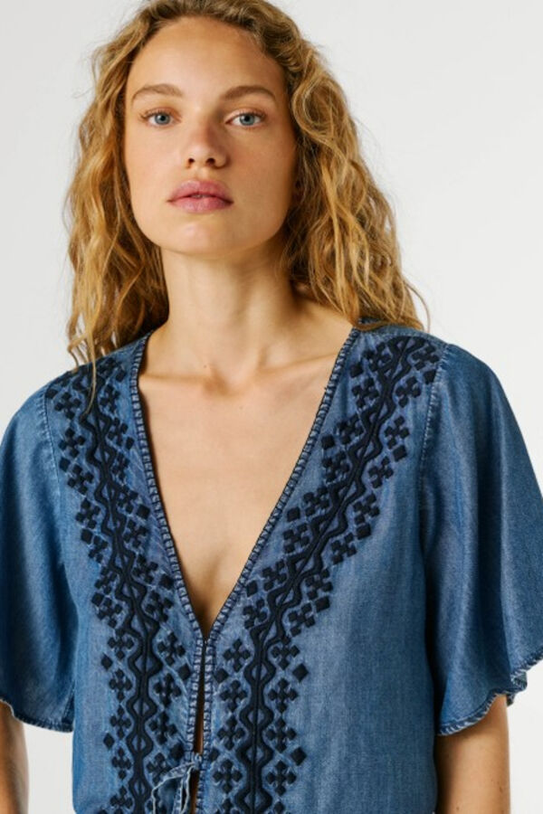 Pepe Jeans Short sleeve blouse plava