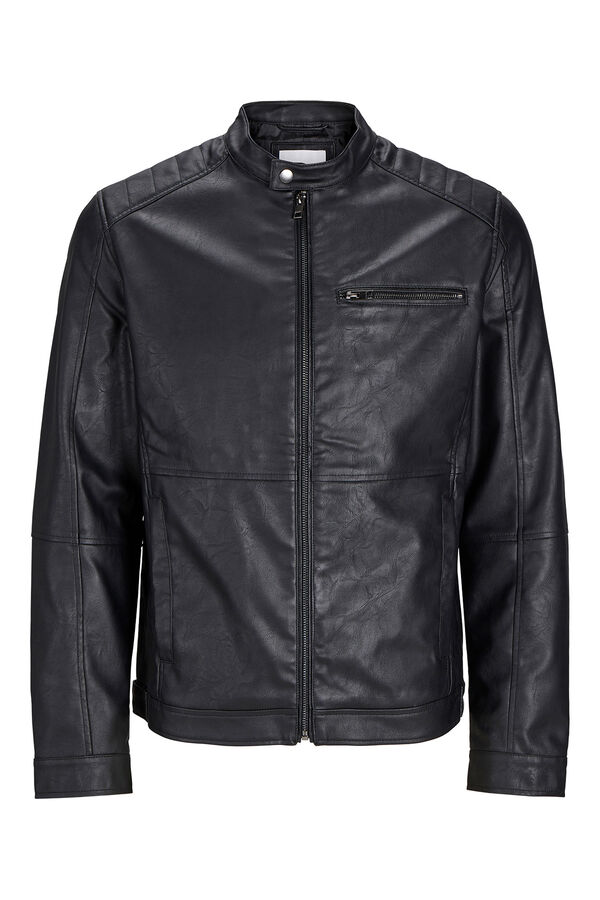 Jack & Jones Cazadora biker efecto piel negro