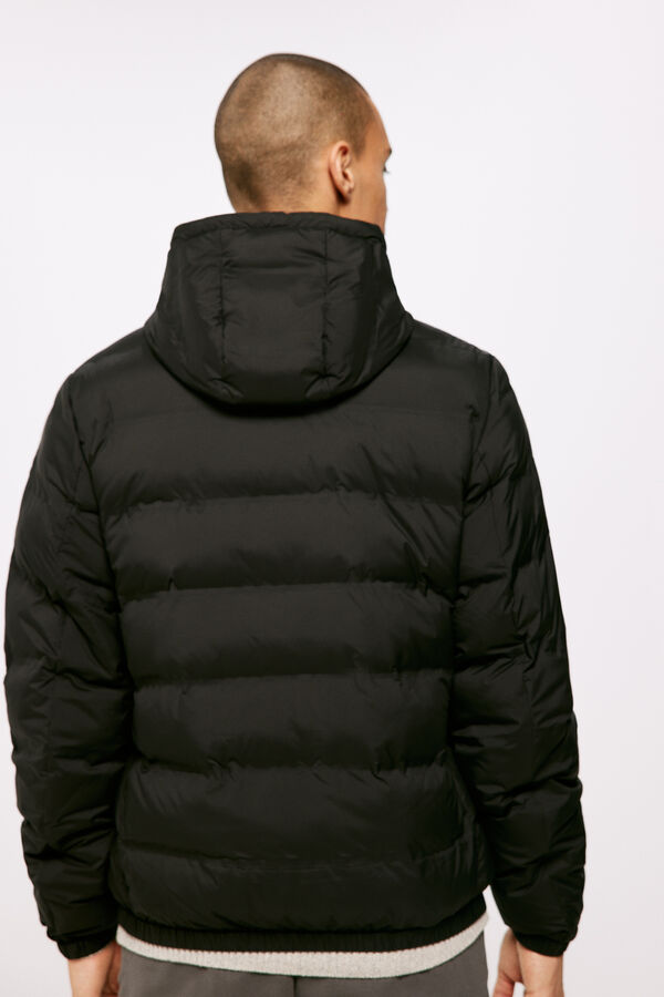 Springfield Quilted heat-sealed jacket with a hood black