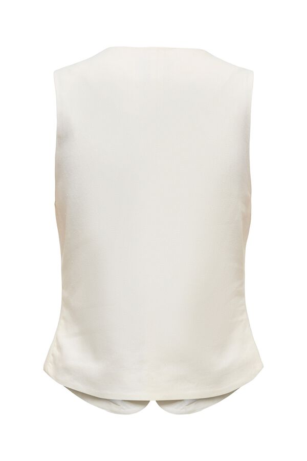 Only Chaleco de lino blanco