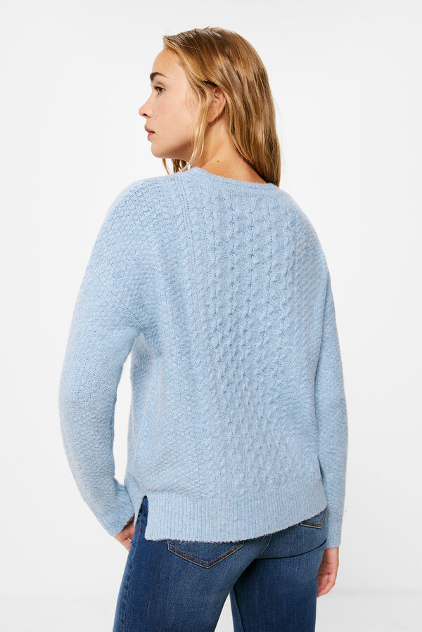 Springfield Pull Cable Knit Perles bleu mix