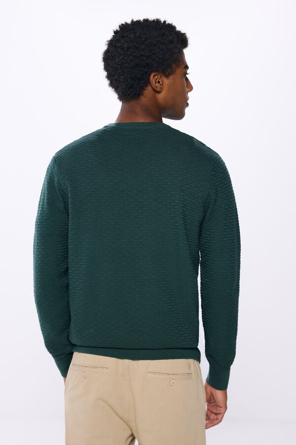 Springfield Pull structuré uni vert