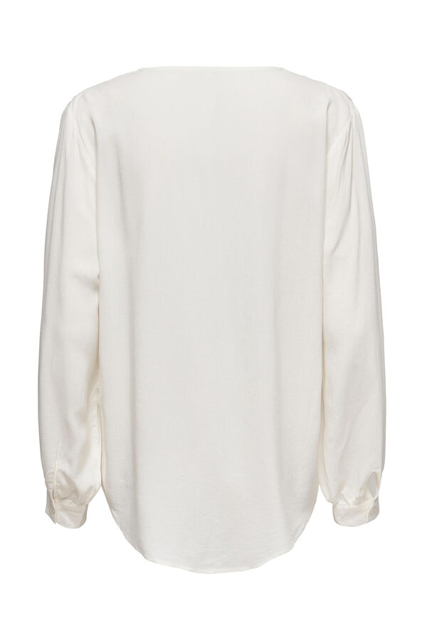 Springfield V-neck blouse with long sleeves white