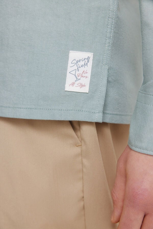 Springfield lightweight oxford polo shirt green