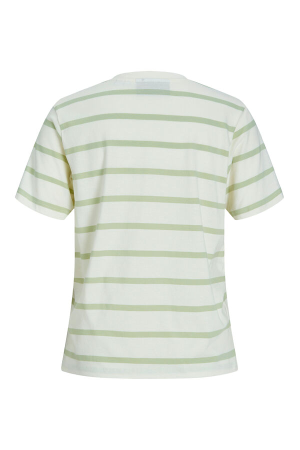 Springfield Camiseta algodón de rayas estampado fondo blanco