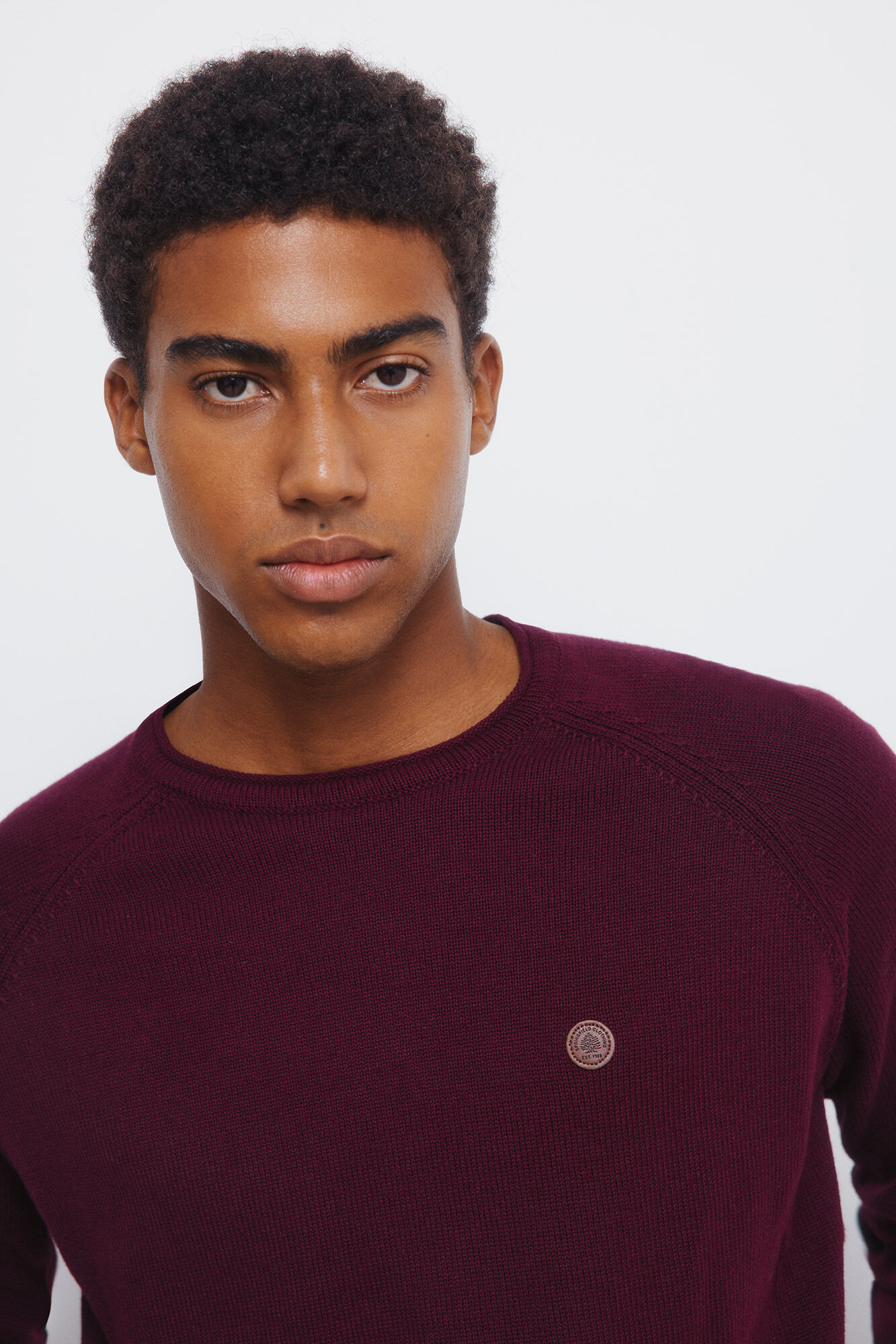 Springfield Jednobojan džemper sa kragna kragnom