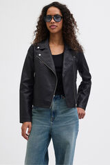 Jack & Jones Faux leather biker jacket black