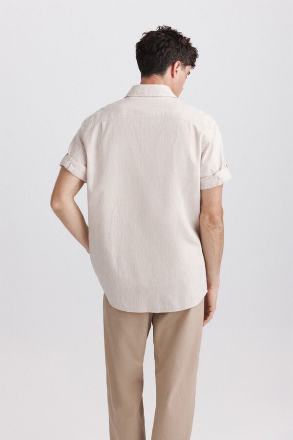 Springfield Short sleeve turn-up shirt grey