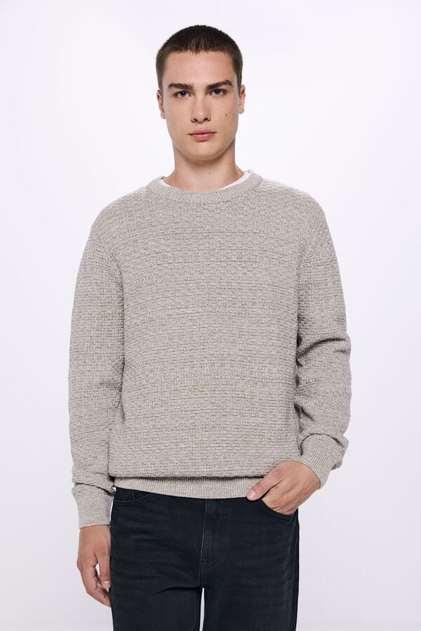 Springfield Textured twisted knit jumper grey