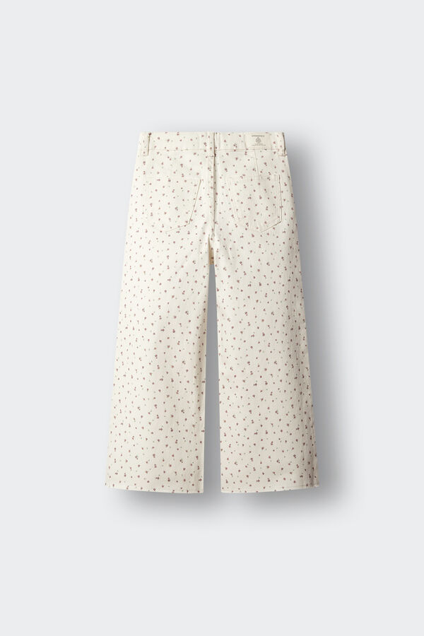 Springfield Kids Pantal&oacute;n culotter sarga flores ni&ntilde;a beige