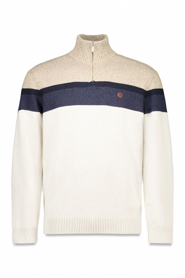 Springfield Color block zip fastening jumper grey