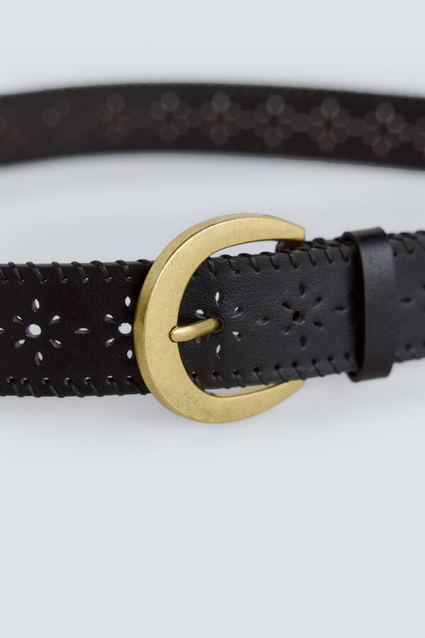 Springfield Ceinture &agrave; motif floral noir