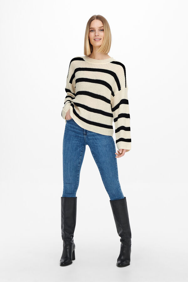 JDY k&ouml;t&ouml;tt cs&iacute;kos pul&oacute;ver feh&eacute;r