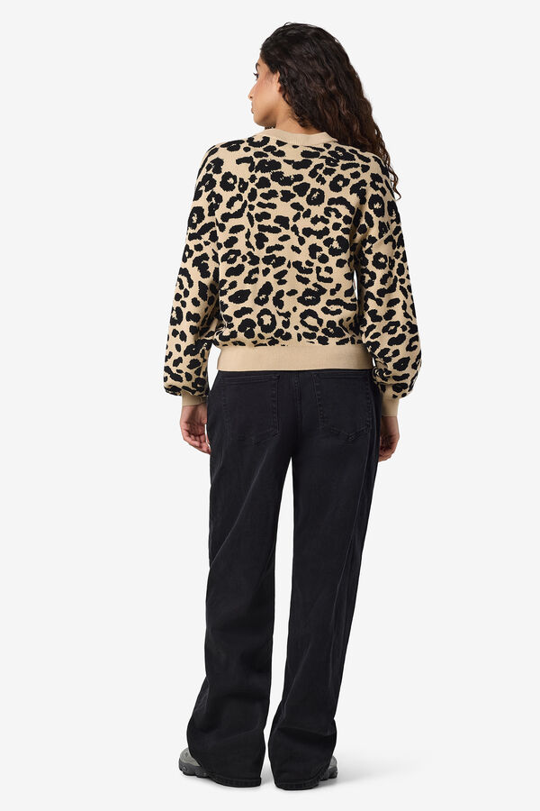 Noisy May Camisola de malha gola redonda cru