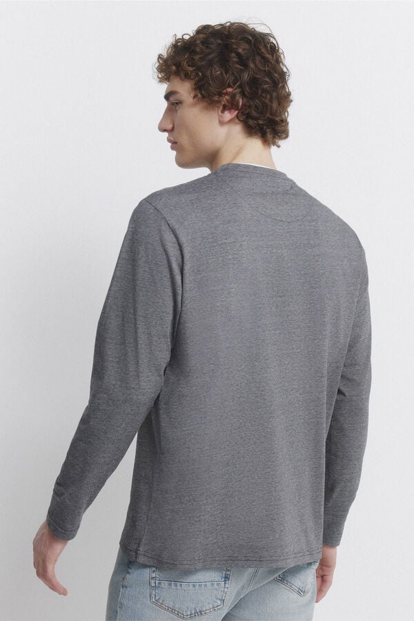 Springfield long sleeve T-shirt with double micro-stripe black