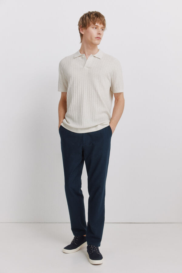 Springfield Linen comfort fit chinos blue