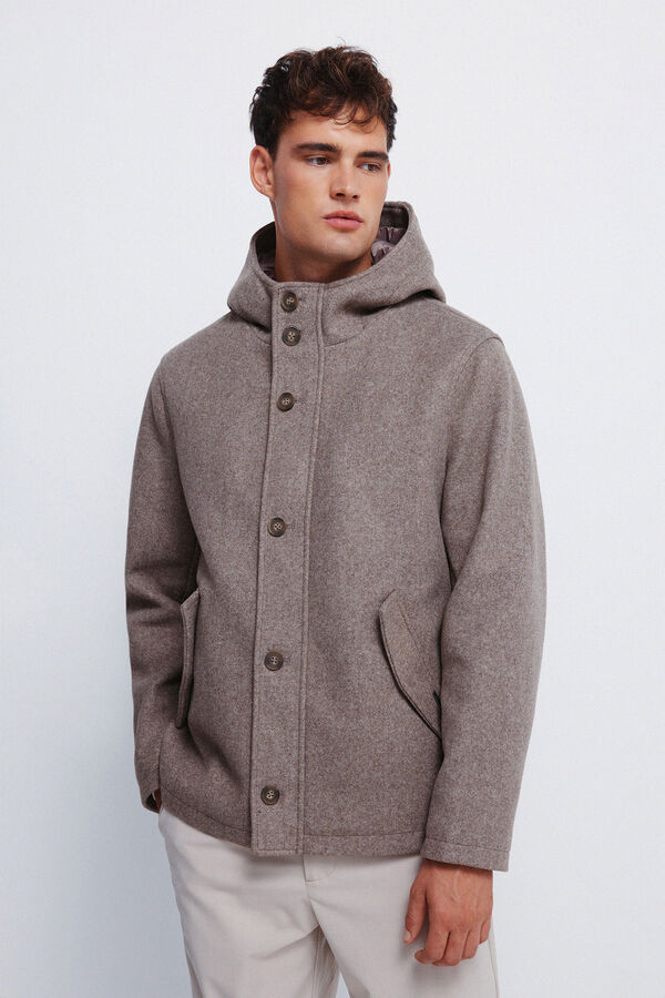 Springfield Short wool -effect parka nude