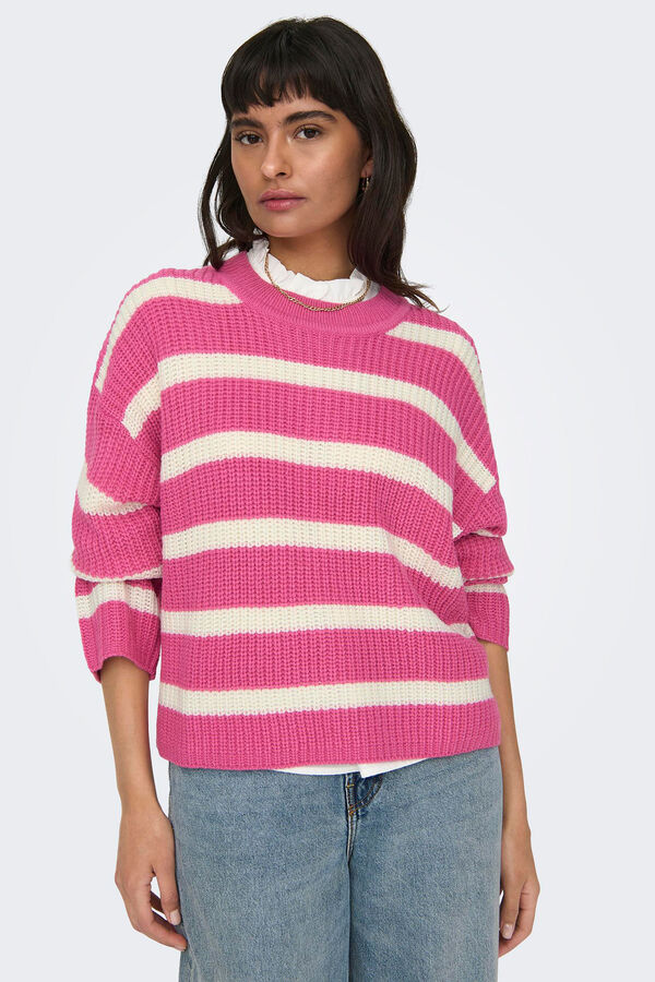 Springfield Striped jersey-knit jumper purple