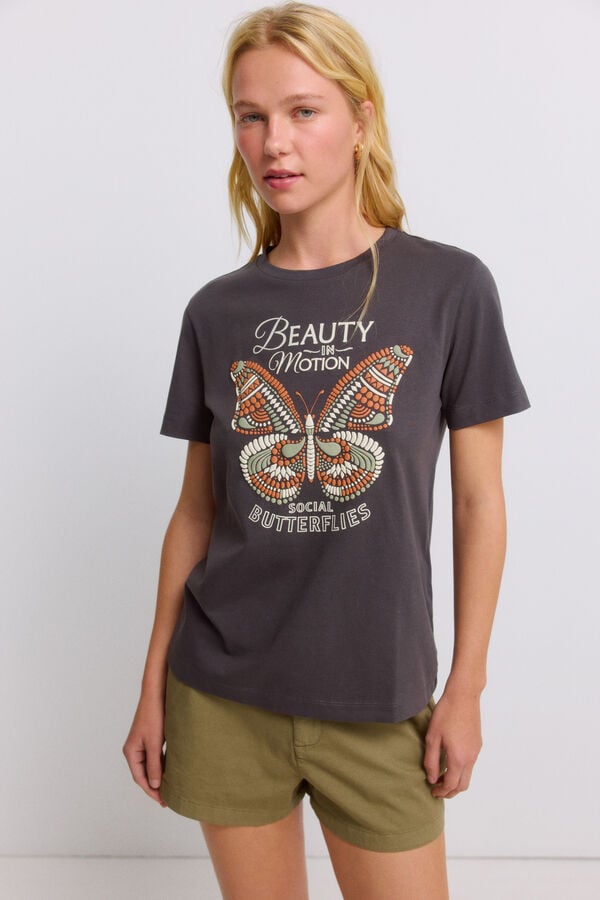 Springfield T-shirt com desenho cinzento