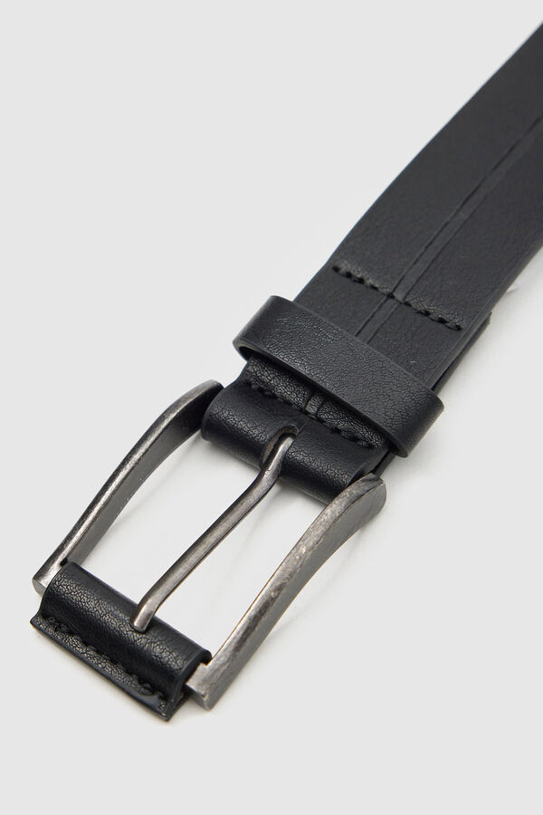 Inside faux leather dress belt black