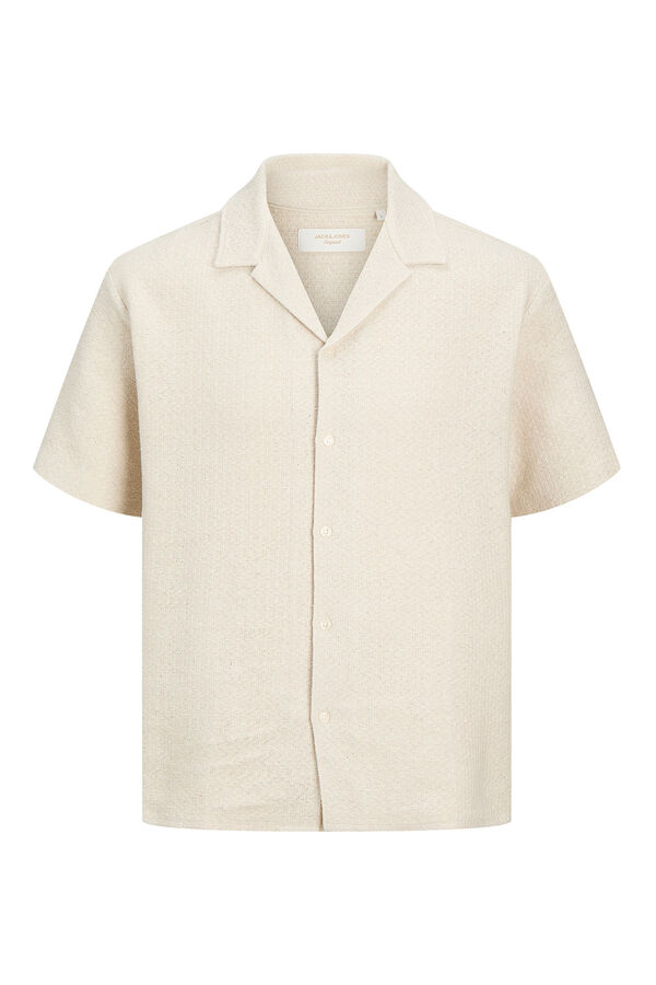 Jack & Jones PLUS Plain weave short sleeve shirt white