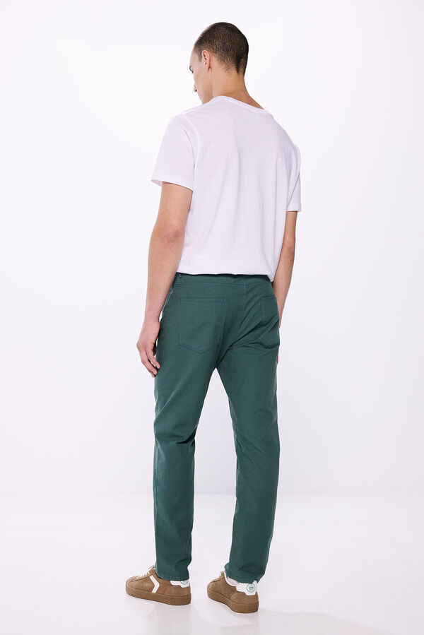 Springfield Pantalon coloré coupe slim vert