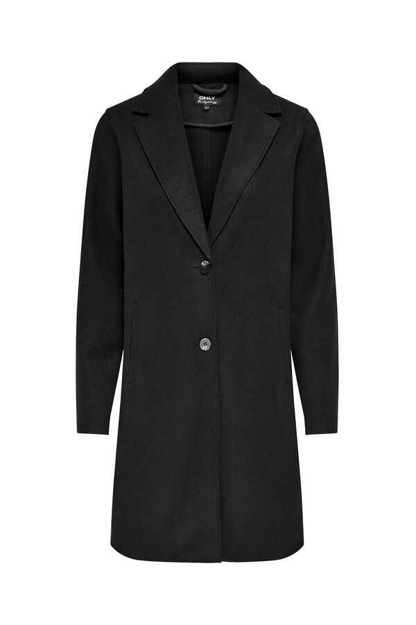 Springfield Women's coat with lapel collar and buttons crna