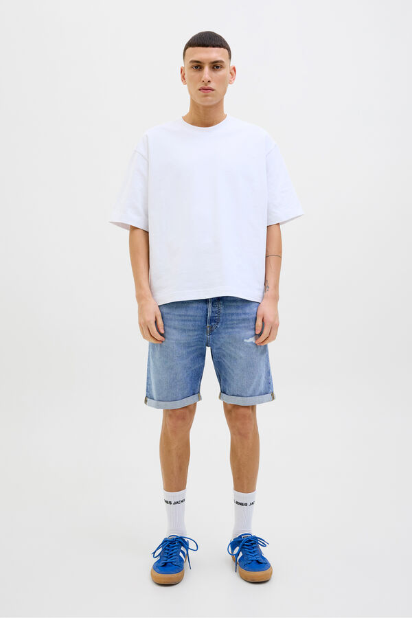 Jack & Jones regular fit denim Bermuda shorts blue