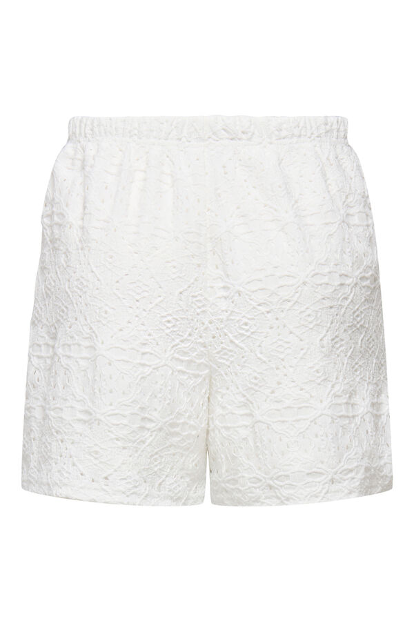 JDY Short encaje calado blanco