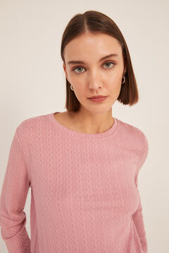 Springfield Textured two-material T-shirt pink