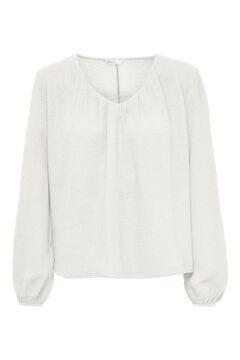 Springfield Round neck blouse with long sleeves white