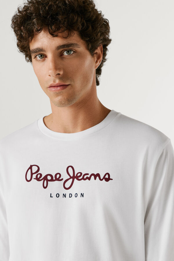 Pepe Jeans Long sleeve logo T-shirt white