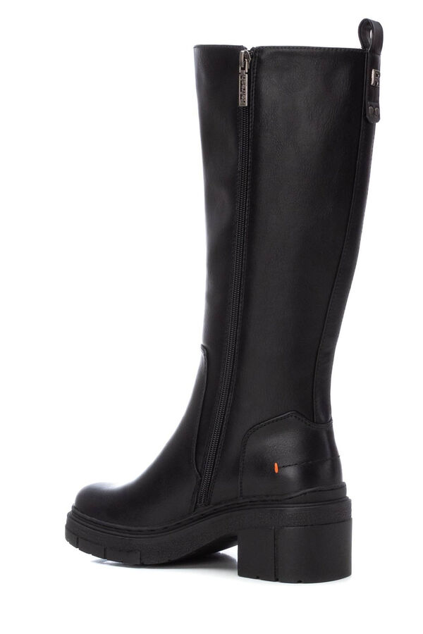 Refresh Botas de couro sint&eacute;tico preto