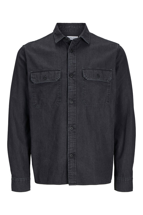Jack & Jones Camisa estilo sarga negro
