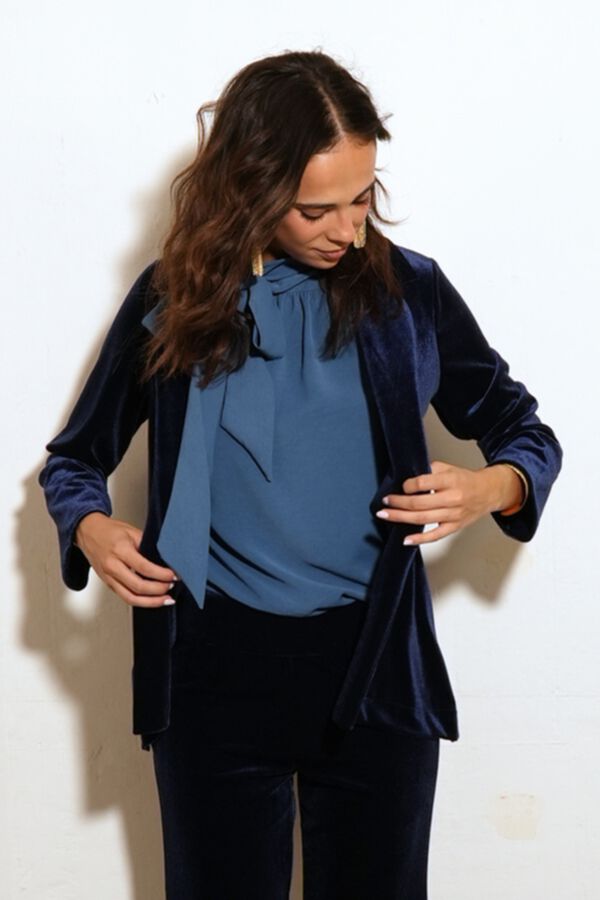 Cul Sac Velvet open blazer blue