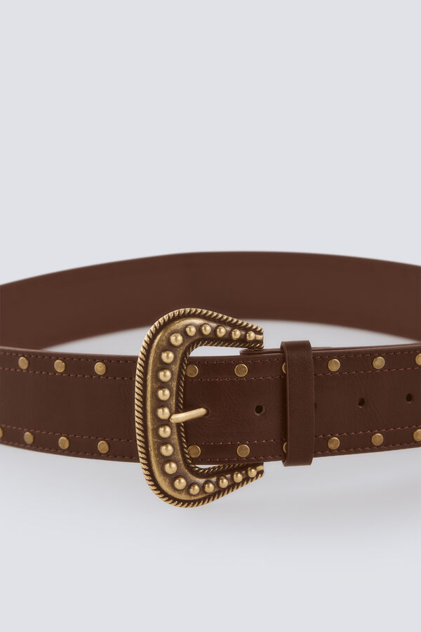 Springfield Studded wide belt nude