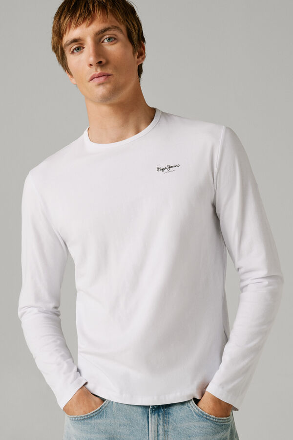 Pepe Jeans Fitted long sleeve T-shirt white