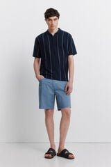 Springfield Lightweight 5-pocket washed regular fit Bermuda shorts blue