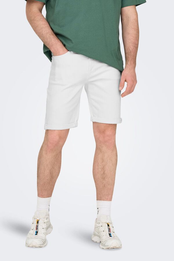 Only & Sons Denim Bermuda shorts white