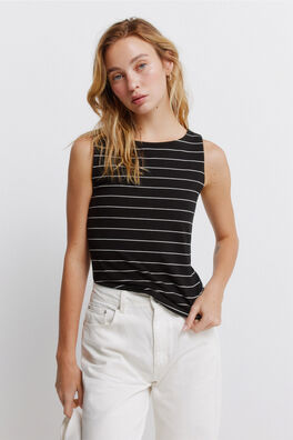 Top sin mangas cuello redondo algodón